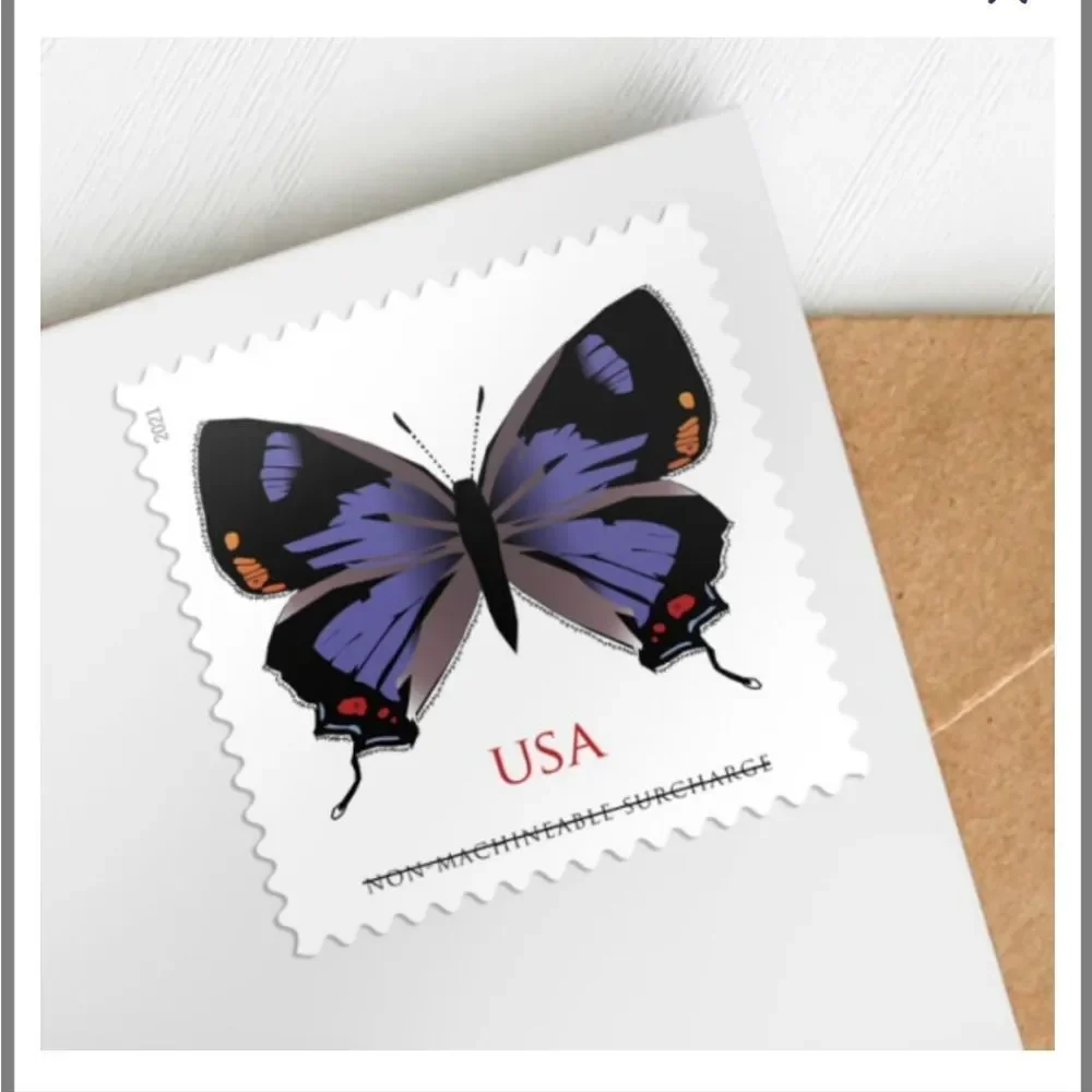 60 USPS Non-Machinable Surcharge Stamps Square or Irregular‎ Envelopes Butterfly